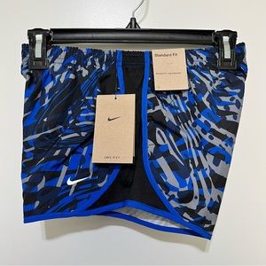 Nike Dri-FIT Tempo Girl’s Running Shorts, Blue Twist/ Grey Flak